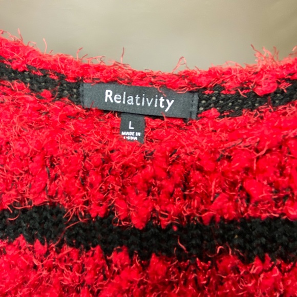 Relatively Red and Black Fuzzy Sweater - Picture 3 of 4